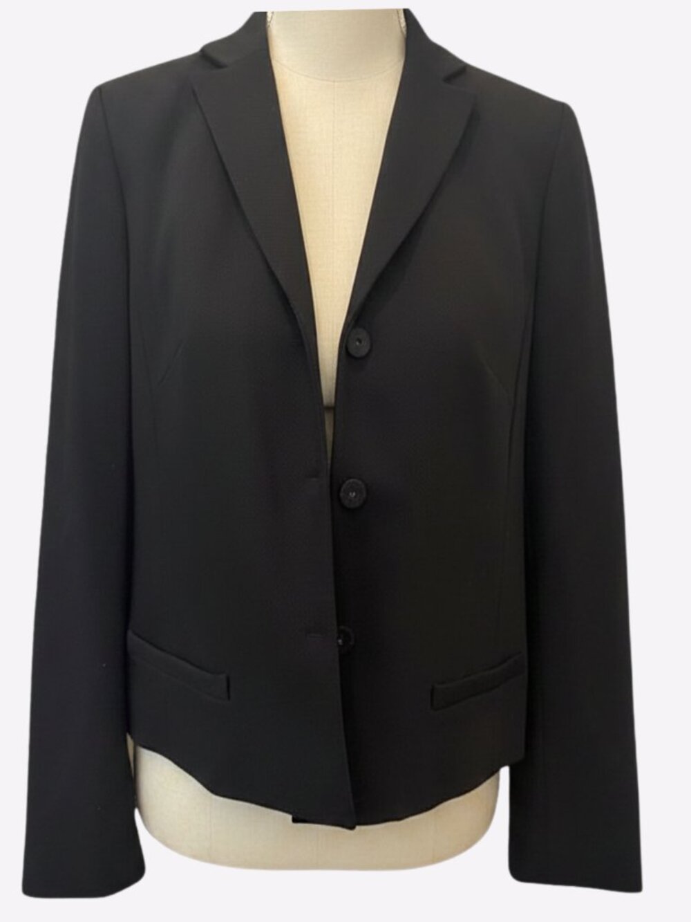 Ann Taylor LOFT Black Blazer Wool Womens Sz 10P Business Casual Office Outerwear